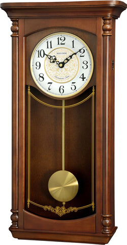 Brown Wooden Wall Clock RHYTHM CMJ581NR06