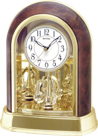 Gold Rotating Pendulum Table Clock RHYTHM 4SG696WT23