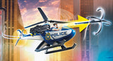 Playmobil Helicopter Pursuit with Runaway Van 70575
