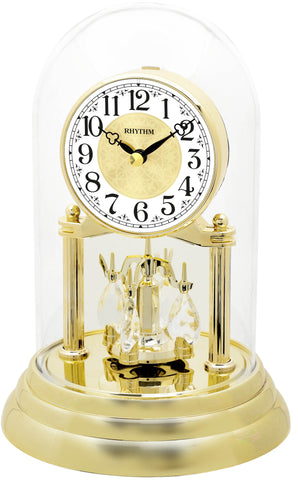 Gold Rotating Pendulum Table Clock RHYTHM CRG120NR18