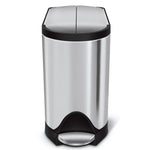 10L butterfly pedal bin, brushed stainless steel