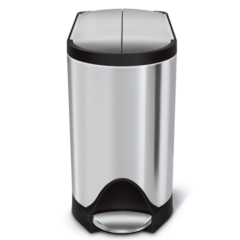 10L butterfly pedal bin, brushed stainless steel