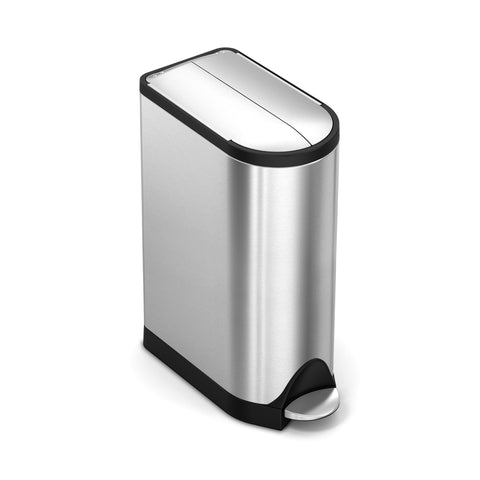 18L butterfly pedal bin, brushed stainless steel