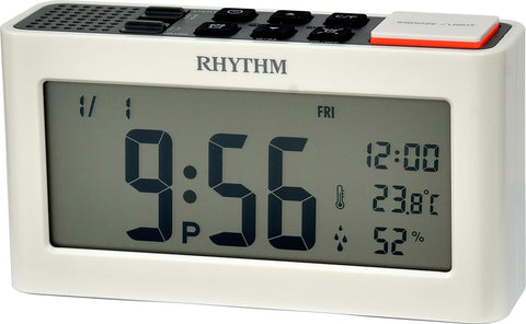 White Digital Alarm Clock RHYTHM LCT101NR03