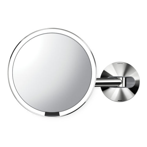 Wall mount sensor mirror, polished stainless steel