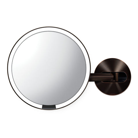 Wall mount sensor mirror, dark bronze stainless steel