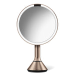 Sensor mirror with touch-control brightness, rose gold stainless steel