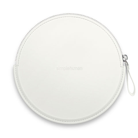 Sensor mirror compact zip case, white