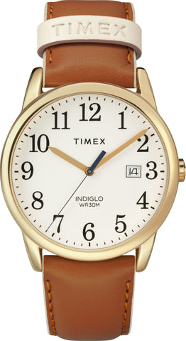 Timex Easy Reader Color Pop 38mm Leather Strap Watch TW2R62700