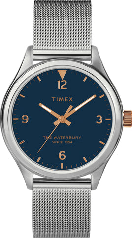 Timex Waterbury Traditional 34mm Stainless Steel Mesh Band Watch TW2T36300