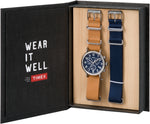 Timex Weekender Chronograph 40mm Leather Strap Watch Gift Set TWG012800